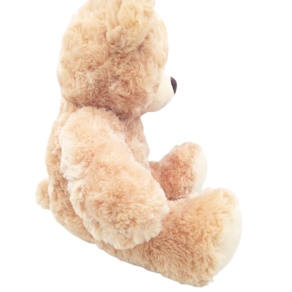 Honey Brown Teddy Build a Bear Stuffed Animal Plush Dark Brown Eyes 15" Soft Toy - Picture 6 of 15